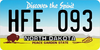 ND license plate HFE093