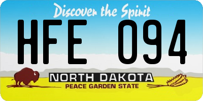 ND license plate HFE094