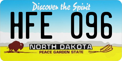ND license plate HFE096