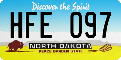 ND license plate HFE097