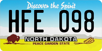 ND license plate HFE098