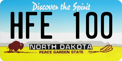 ND license plate HFE100
