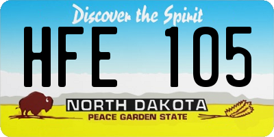ND license plate HFE105