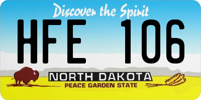 ND license plate HFE106