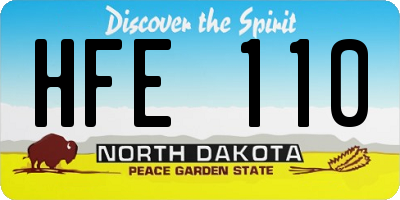 ND license plate HFE110