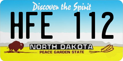 ND license plate HFE112