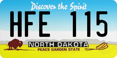 ND license plate HFE115