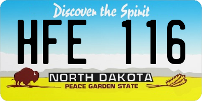 ND license plate HFE116