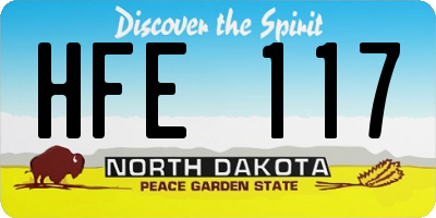 ND license plate HFE117