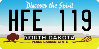 ND license plate HFE119