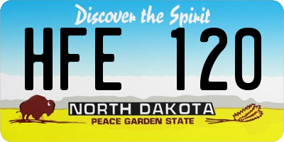 ND license plate HFE120