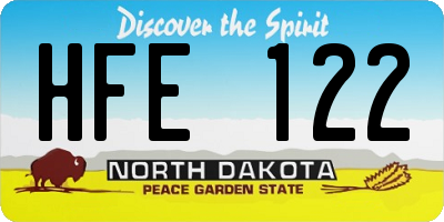 ND license plate HFE122