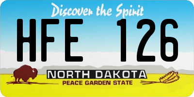 ND license plate HFE126