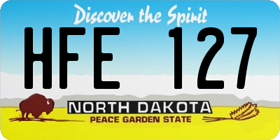 ND license plate HFE127