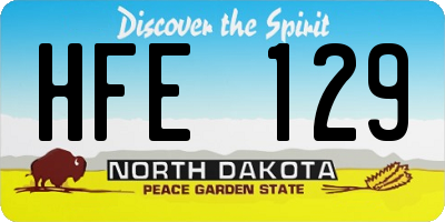 ND license plate HFE129