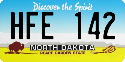 ND license plate HFE142