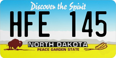 ND license plate HFE145