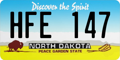 ND license plate HFE147