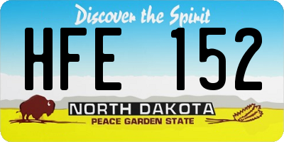 ND license plate HFE152