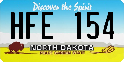 ND license plate HFE154