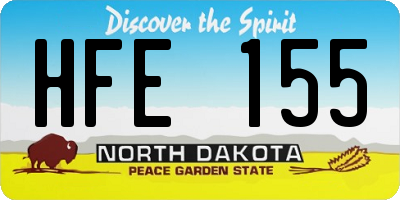 ND license plate HFE155