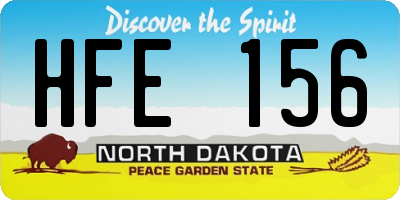 ND license plate HFE156