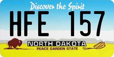 ND license plate HFE157