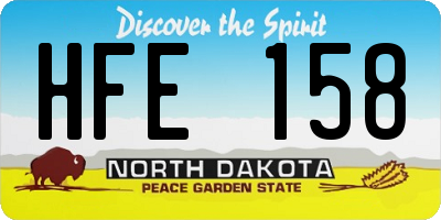 ND license plate HFE158