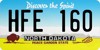 ND license plate HFE160