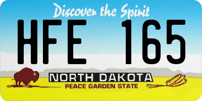 ND license plate HFE165