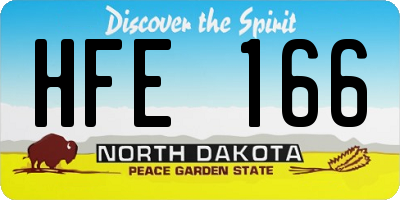 ND license plate HFE166