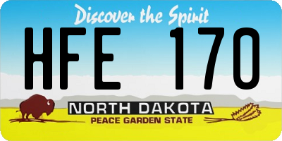 ND license plate HFE170