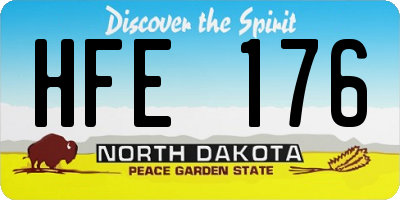 ND license plate HFE176