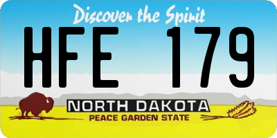ND license plate HFE179