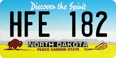 ND license plate HFE182