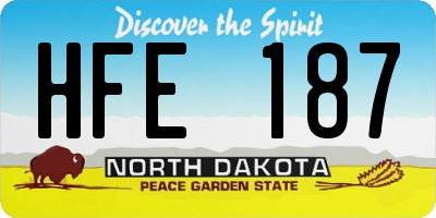 ND license plate HFE187