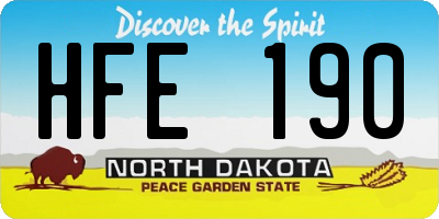 ND license plate HFE190