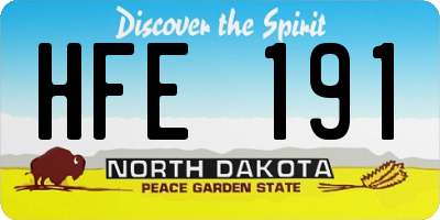 ND license plate HFE191