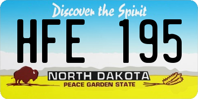 ND license plate HFE195