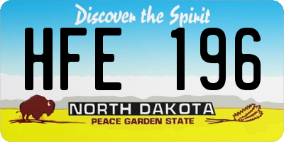ND license plate HFE196