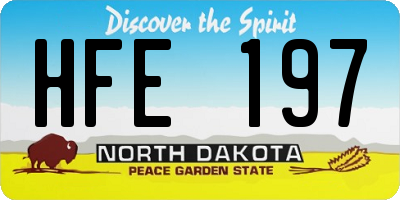 ND license plate HFE197
