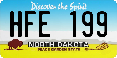 ND license plate HFE199