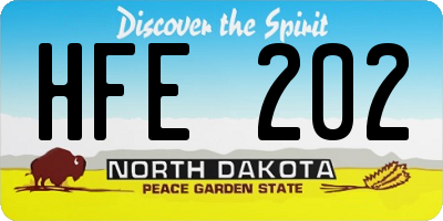 ND license plate HFE202