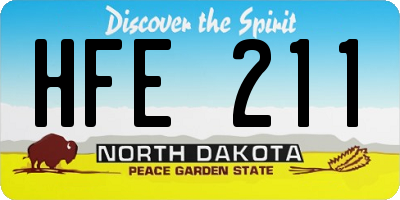ND license plate HFE211