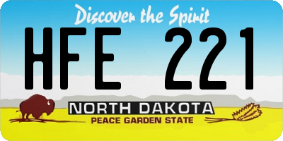 ND license plate HFE221