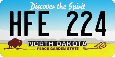 ND license plate HFE224