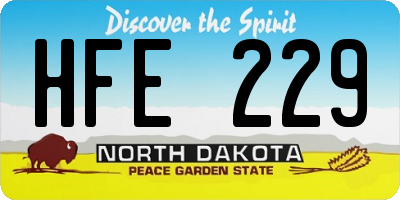 ND license plate HFE229