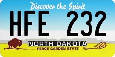 ND license plate HFE232