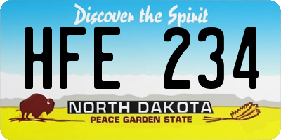 ND license plate HFE234