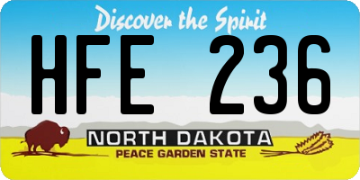 ND license plate HFE236